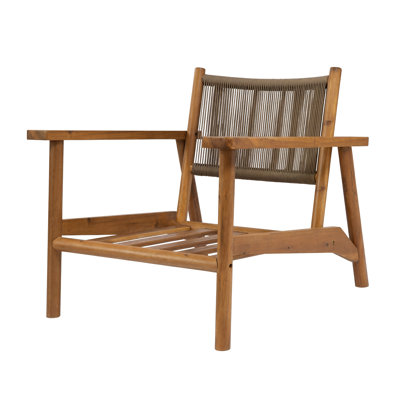 Chaise avec accoudoirs d'extérieur Lorcan Mid-Century