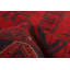 Tapis rouge en laine noué à la main de conception unique 4 pi 11 po x 6 pi 6 po Monelle