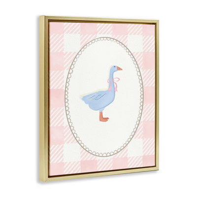 Oie sur cadre flottant écossais rose doux, design par The Paper Curator