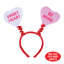 Serre-tête Beistle Candy Heart Boppers – Accessoire de tête fantaisie en forme de cœur avec serre-tête en plastique à pression pour les fêtes de la Saint-Valentin et les cabines photo