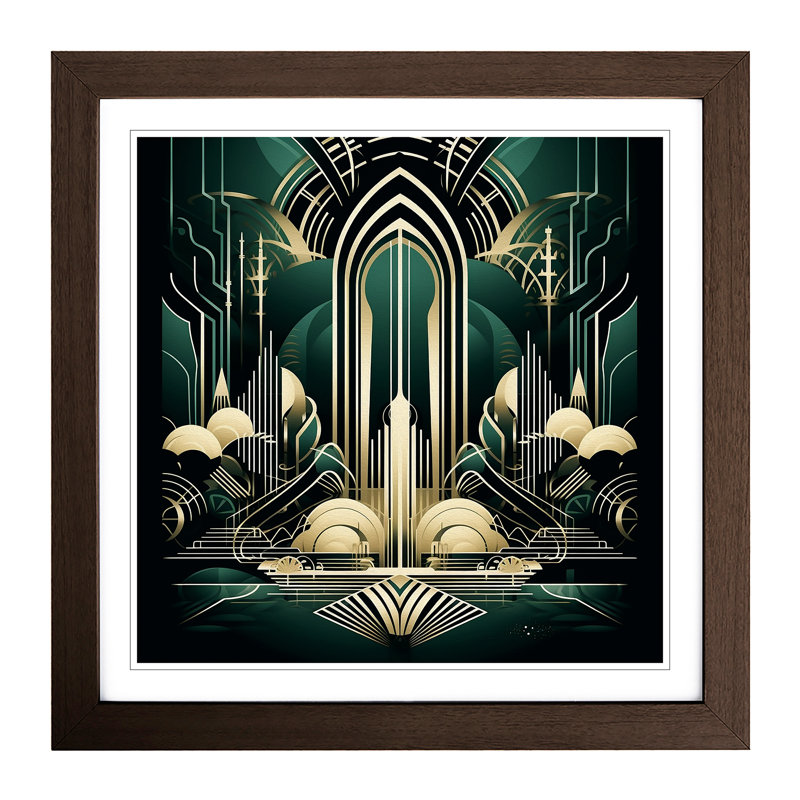 River Deco - Single Picture Frame Print on Wood, Walnut