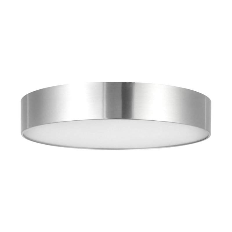 Musa 8-in Black dimmable LED Flush Mount, Nickel