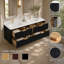 Meuble-lavabo double 60 po avec plateau en acrylique 60 po