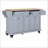 Durable Kitchen Island With Rubberwood Countertop, Spacious Storage, And 5-Wheel Mobility For Enhanced Cooking Convenience-649148251