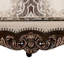 Fauteuil d'appoint Puhi avec coussin lombaire, tissu beige, bois sculpté orné