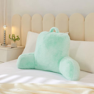 Rabbit Faux Fur Backrest Pillow, Taupe
