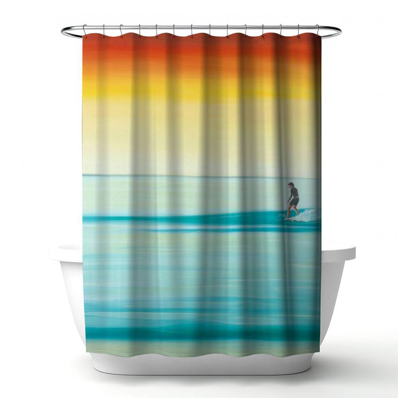 Shower Curtain SP47 – Polyester Shower Curtain, Dye Sublimation Print, 71" W × 74" L