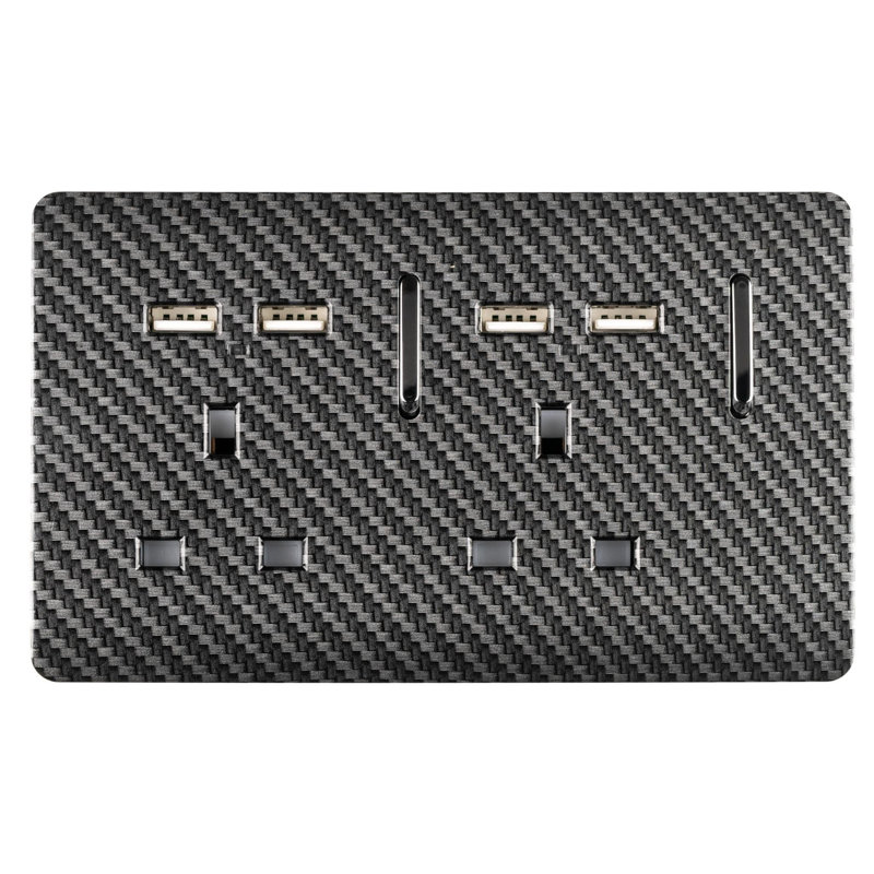 Trendi Switch 2 Gang 4 Port USB 2100mA Plug Socket