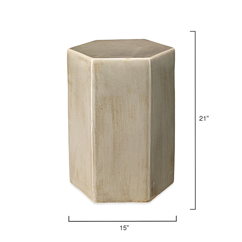 Pistachio Round Metal Porto Drum End Table 15"x21"
