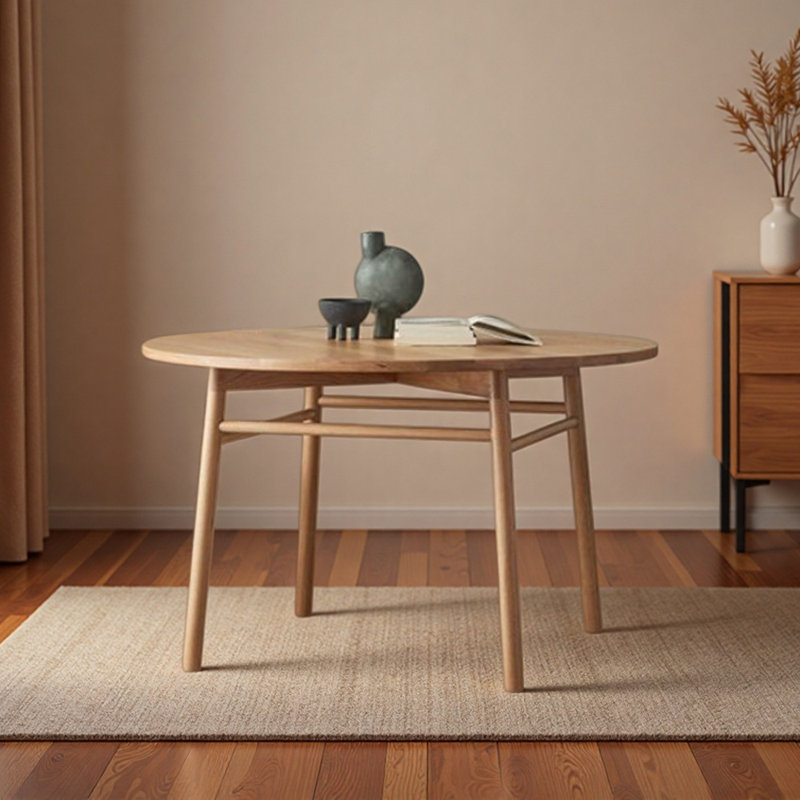 Table de salle à manger ronde domestique en bois massif 47,24 po