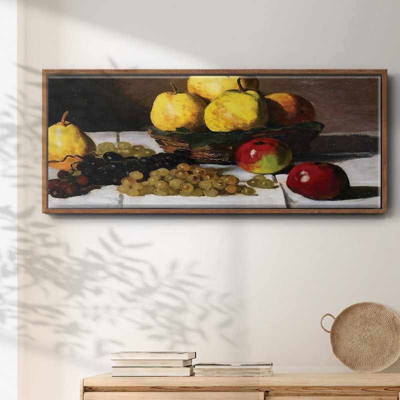 Nature morte aux poires et aux raisins, 1867 - toile encadrée, H 12 po x l 30 po