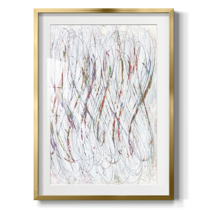 White Infinity I, reproduction encadrée, Blanc, Papier avec cadre doré