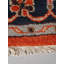 Tapis d'intérieur rectangulaire oriental noué à la main, en soie et laine, orange foncé et marine-1117787552