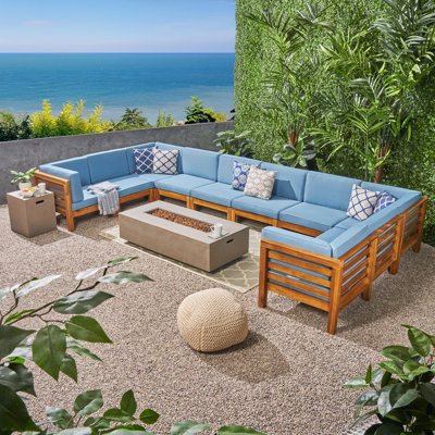 Ajanai Acacia 8 - Person Modular Patio Conversation Set with Cushions