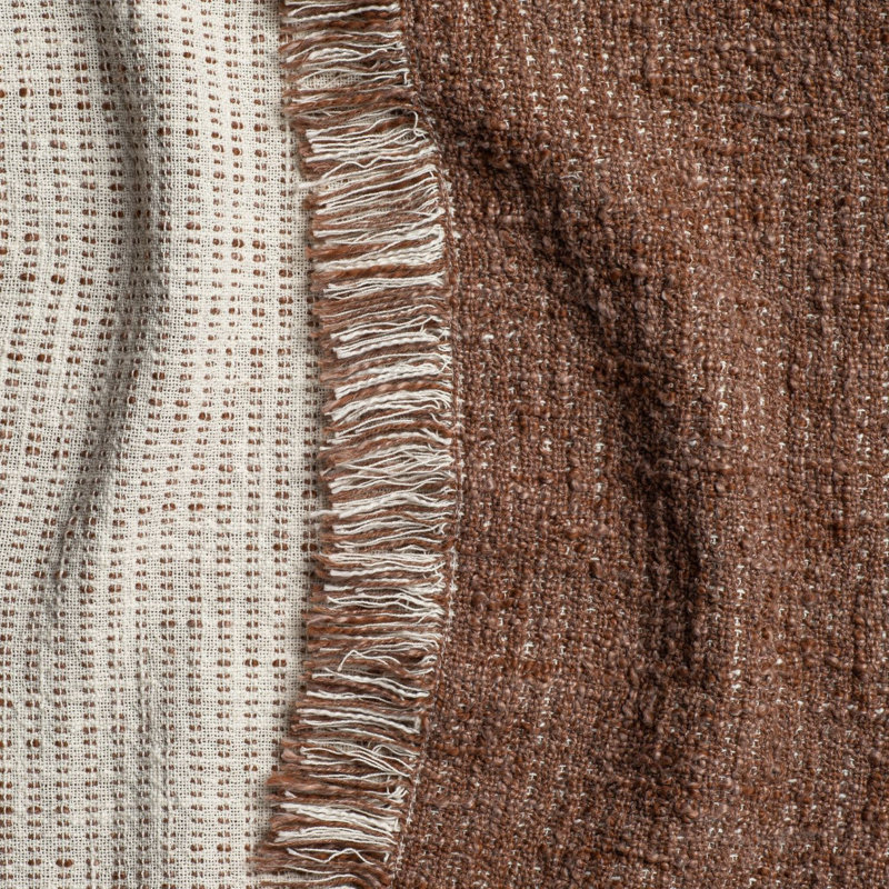 Reversible Chestnut Harmony Throw, Brown Throw Blanket For Couch or Bed, Soft Throw Blanket, Throw