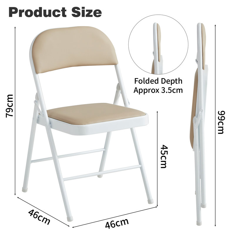 Crume Folding Chair (set of 4), Beige