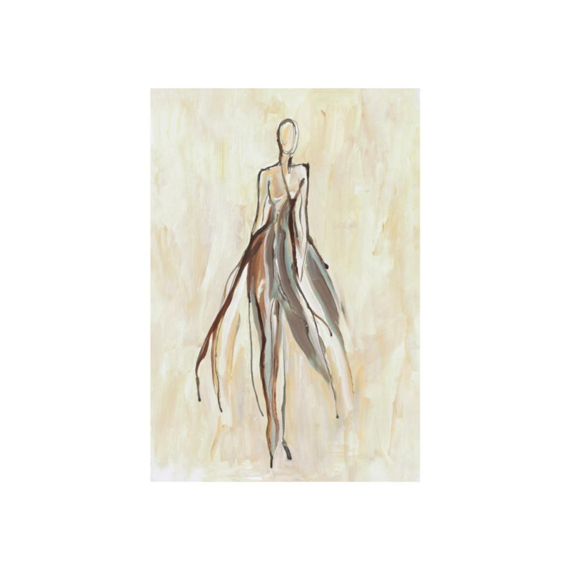 «Beau Monde II» par Elena Carlie, impression sur toile tendue, H 58 po x l 40 po, Couche de verre