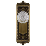Grandeur Windsor Plate Single Dummy with Fontainebleau Crystal Door Knob