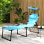 Chaise de détente bleue d'extérieur - Chaise pliante réglable avec parasol et coussin pour diverses activités Toit, plage, camping, randonnée