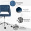 Chaise de bureau moderne à dossier moyen en tissu de velours