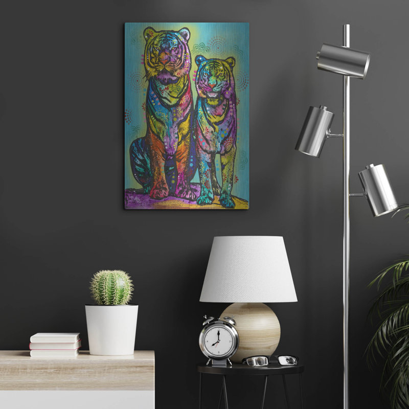 Bungalow Rose «Aminal Bebees - Los Tigres» par Dean Russo, art mural en métal, H 24 po x l 16 po
