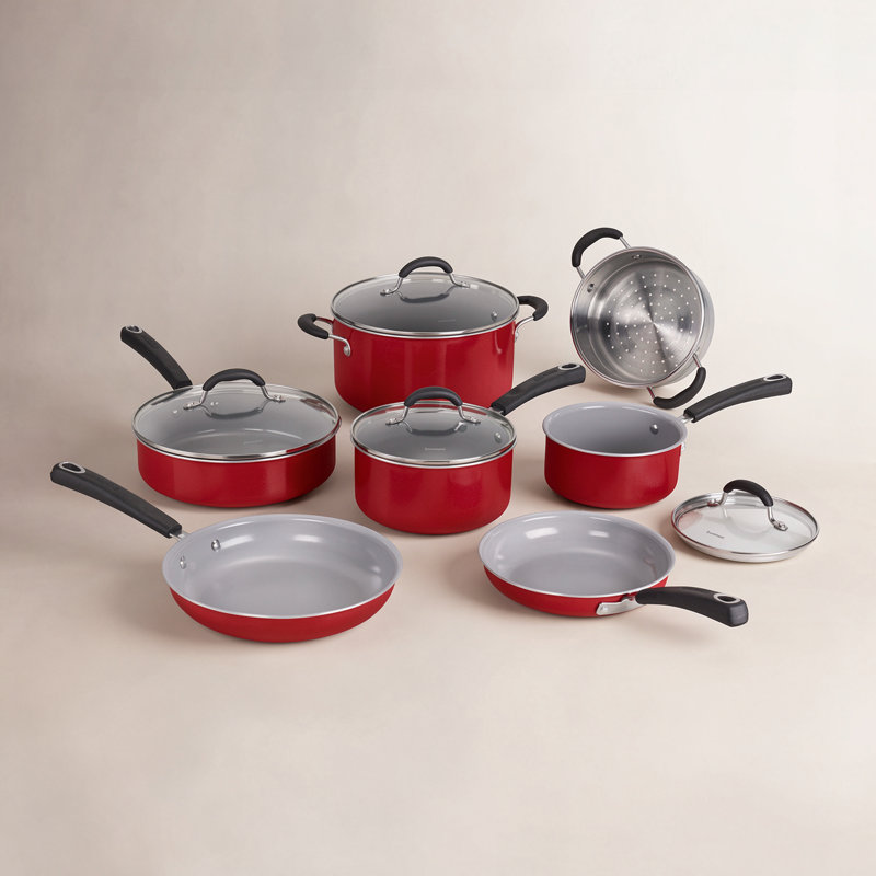 Cuisinart Ceramica XT 11-Piece Non-Stick Cookware Set, Red
