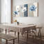 «Blue Floral with Gold Accents», reproduction d'art sur toile tendue sur toile (ensemble de 3)-118089429
