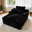 Canapé de 47 po et méridienne à compression de 65 po de profondeur sans os, canapé simple en tissu de velours côtelé avec accoudoirs doubles larges et coussins, canapé sans assemblage sous vide pour le salon de la chambre à coucher, noir-129462436