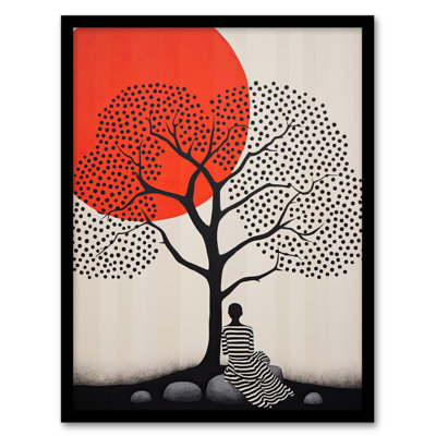 Dreaming in Spots and Stripes Red Black 1 Piece Single Picture Frame Wall Art