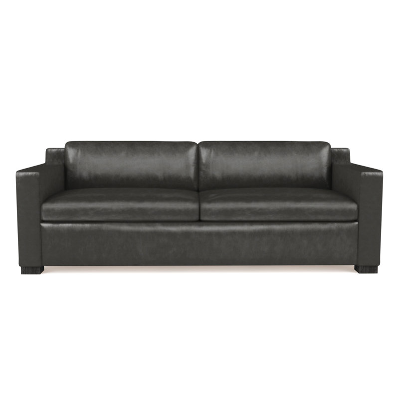 Canapé Mercer, Cuir rétro graphite, H 33,5 po x l 96 po x P 44 po, Ébène