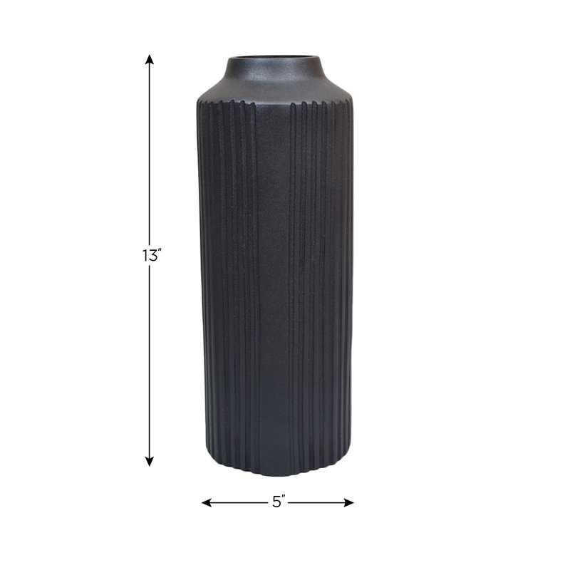 Vase de table Durk 9,84 "Durk, Noir, H 13 po x l 5 po x P 5 po