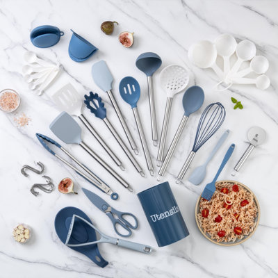 38-Piece Silicone Cooking Utensil Set, Easy to Clean Kitchen Gadgets for Nonstick Cookware -  4 SEASONS FURNITURE, 032411