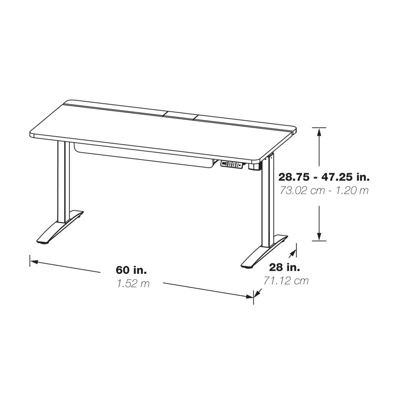 Makayliah Adjustable Metal Base Standing Desk