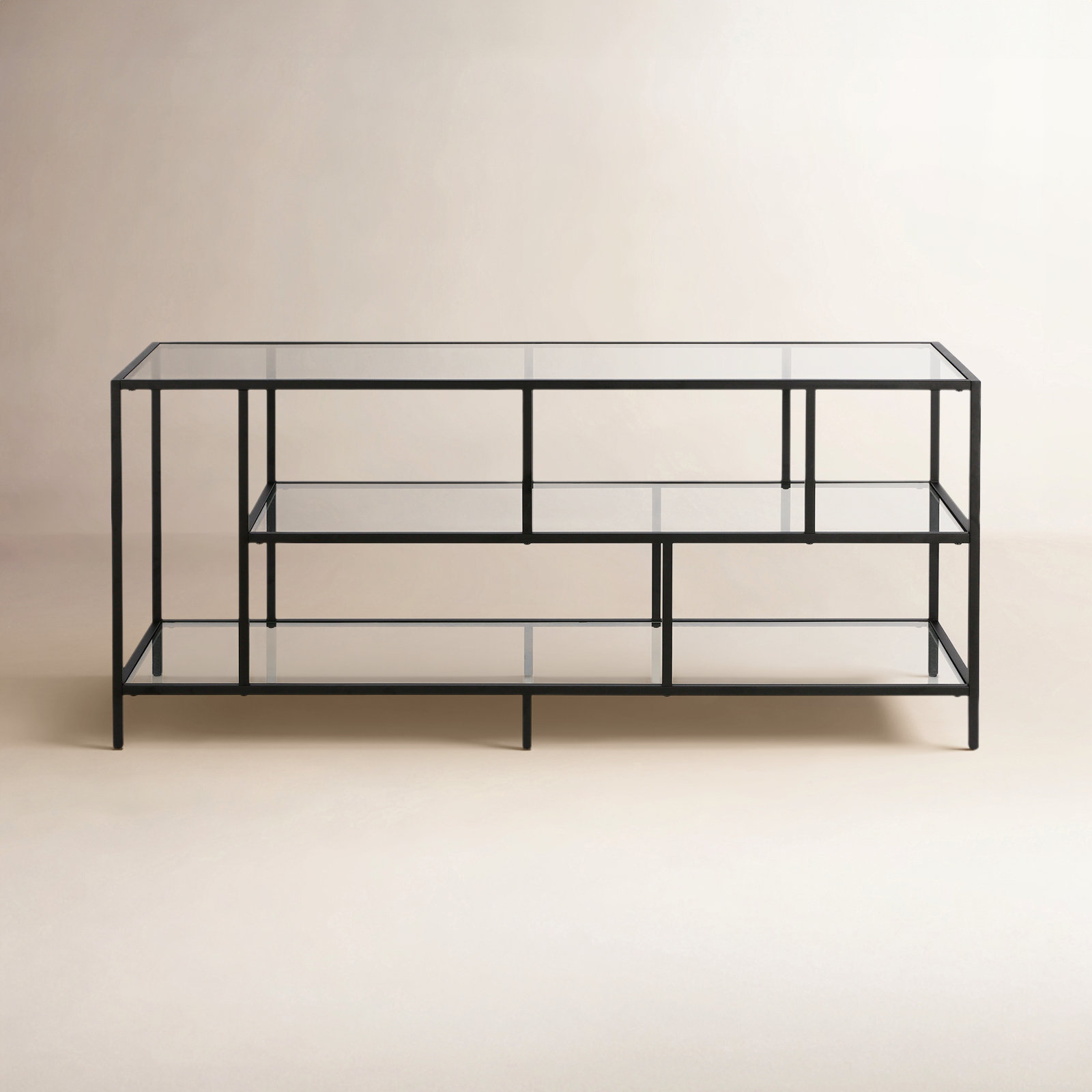Wylan 55 " Glass TV Stand, Blackened Bronze