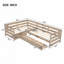 Lit plateforme simple en forme de L avec trois tiroirs de rangement-2124934611