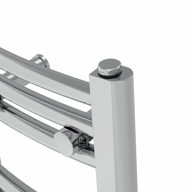 Claudene Curved Towel Rail Heated Towel Rails, 80cm H x 30cm W x 3.4cm D, Chrome