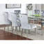 Chaises d'appoint contemporaines à oreilles en flanelle rembourrée avec boutons en cristal et garniture cloutée