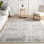 Tapis traditionnel rétro gris à motif de médaillon Etasha-1094695393