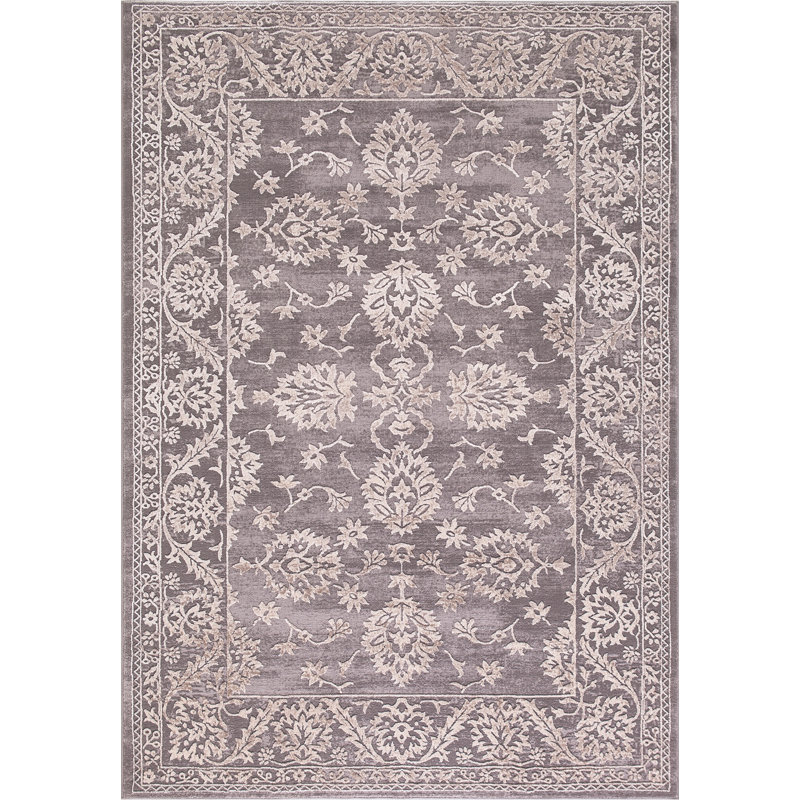 Tapis beige tissé à la machine Cailob, Rectangle 5 pi 3 po x 7 pi 3 po