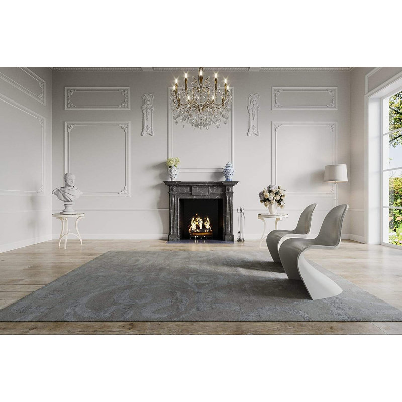 Flourish Floral Area Rug in Gray/Neutral, Rectangle 2' x 3'