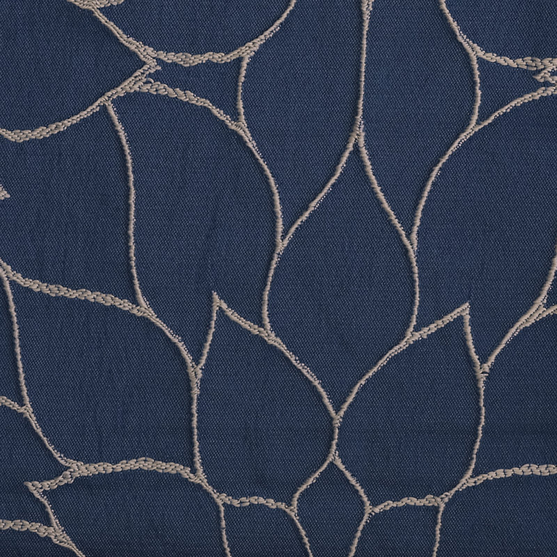 Shelter - 110" Botanical Organza Drapery & Window Curtain, Indigo