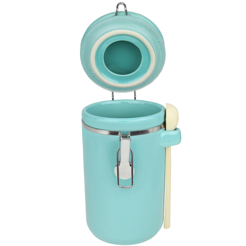Pot de cuisine hermétique en céramique, H 8 po x l 4 po x P 4 po, Turquoise