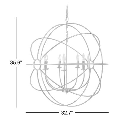 Padilla 7 - Light Steel Globe Chandelier