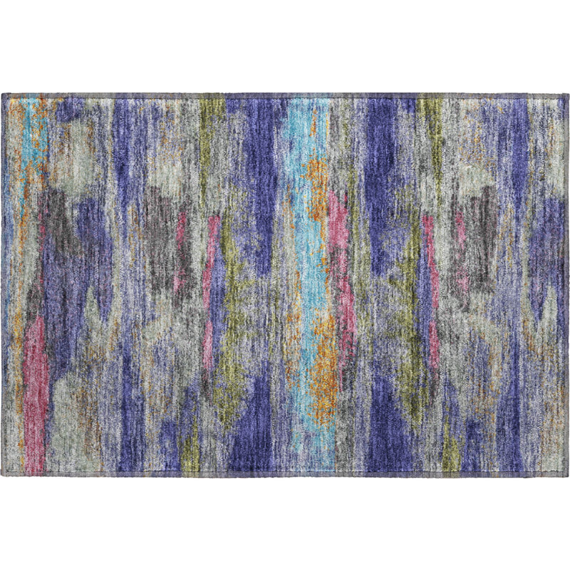 Premium Machine Washable Prisco Lavender Rug, Rectangle 1'8" x 2'6"