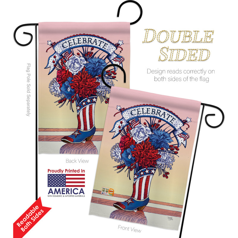 L’american bottes en polyester de 2 côtés 19 po x 13 po drapeau de jardin