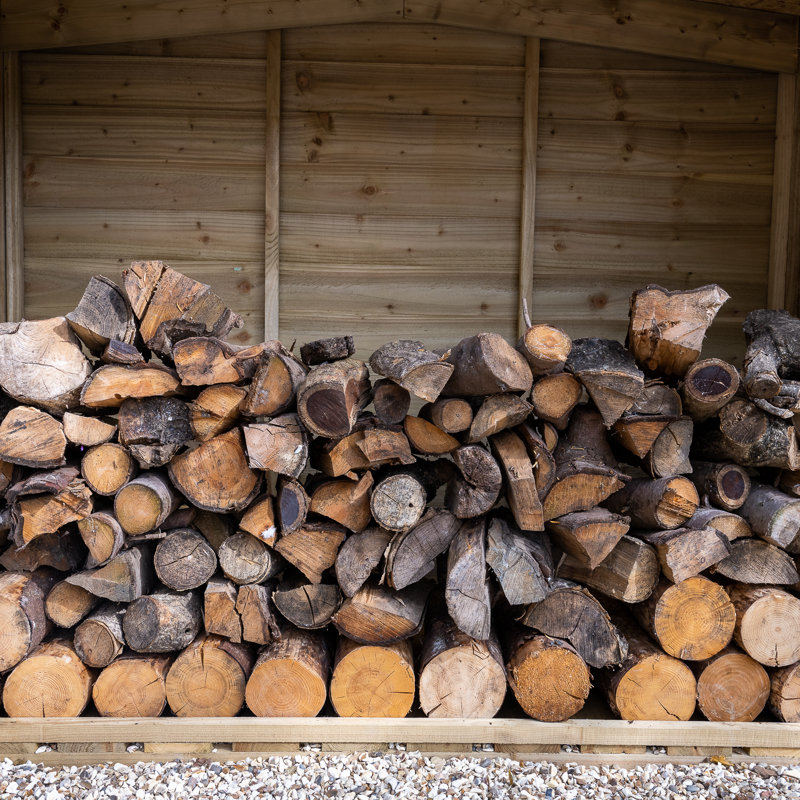 197.5cm W x 80.8cm D Solid Wood Log Store