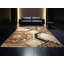 Tapis beige moelleux moelleux à motif de blocs d'inspiration mondiale-774513305