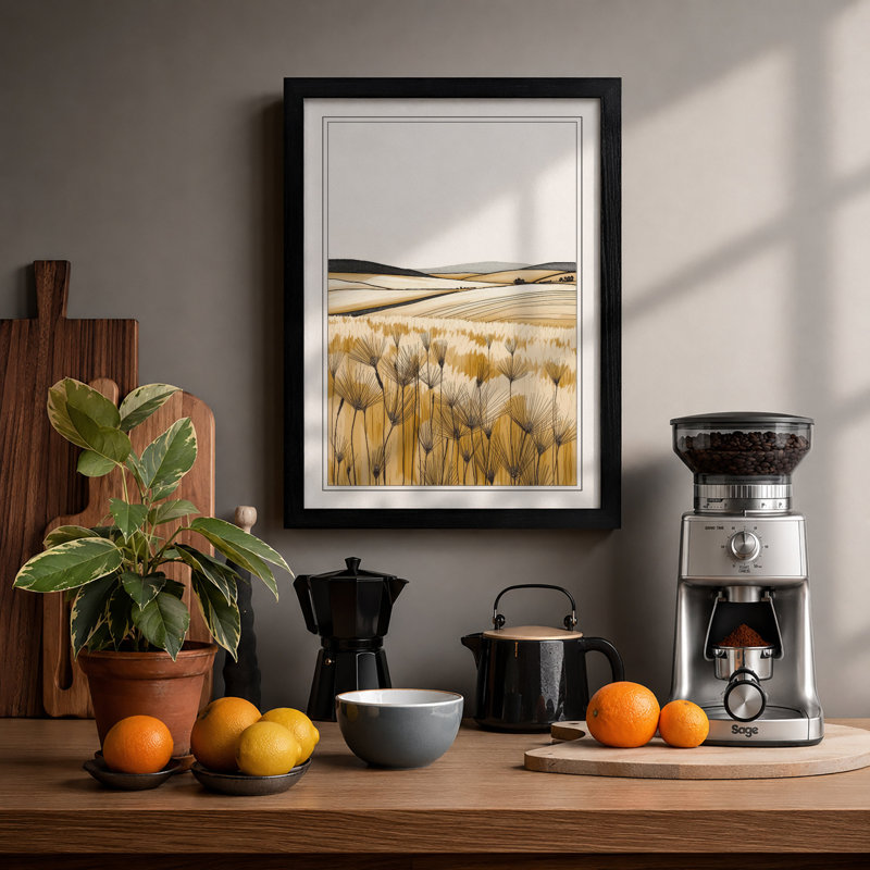 Wheat Field At Rest Rustic - Print, Black, A4 - 29.7 x 21.0 cm