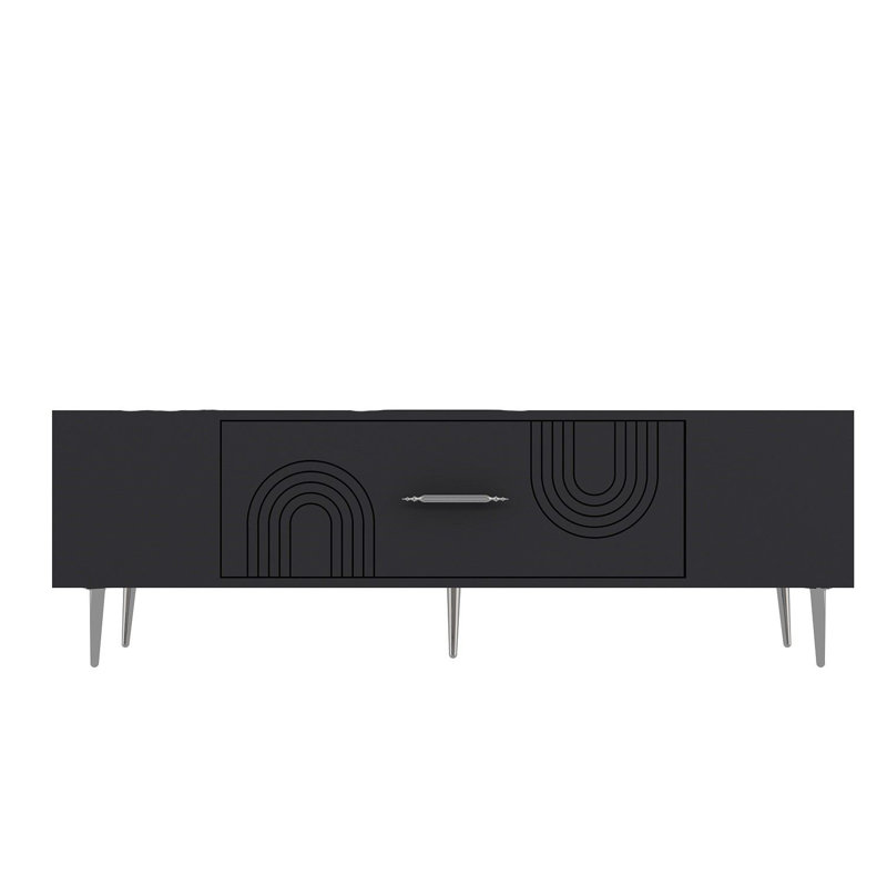Meuble télé Catena, Gris / argent 