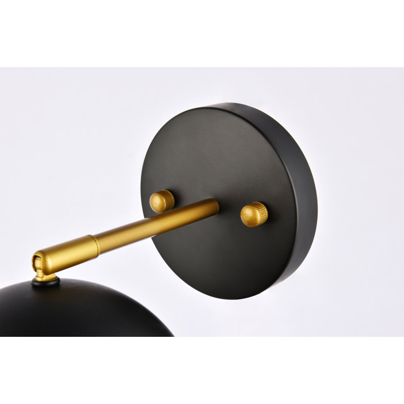 Lea Wall Sconces, Black/Brass